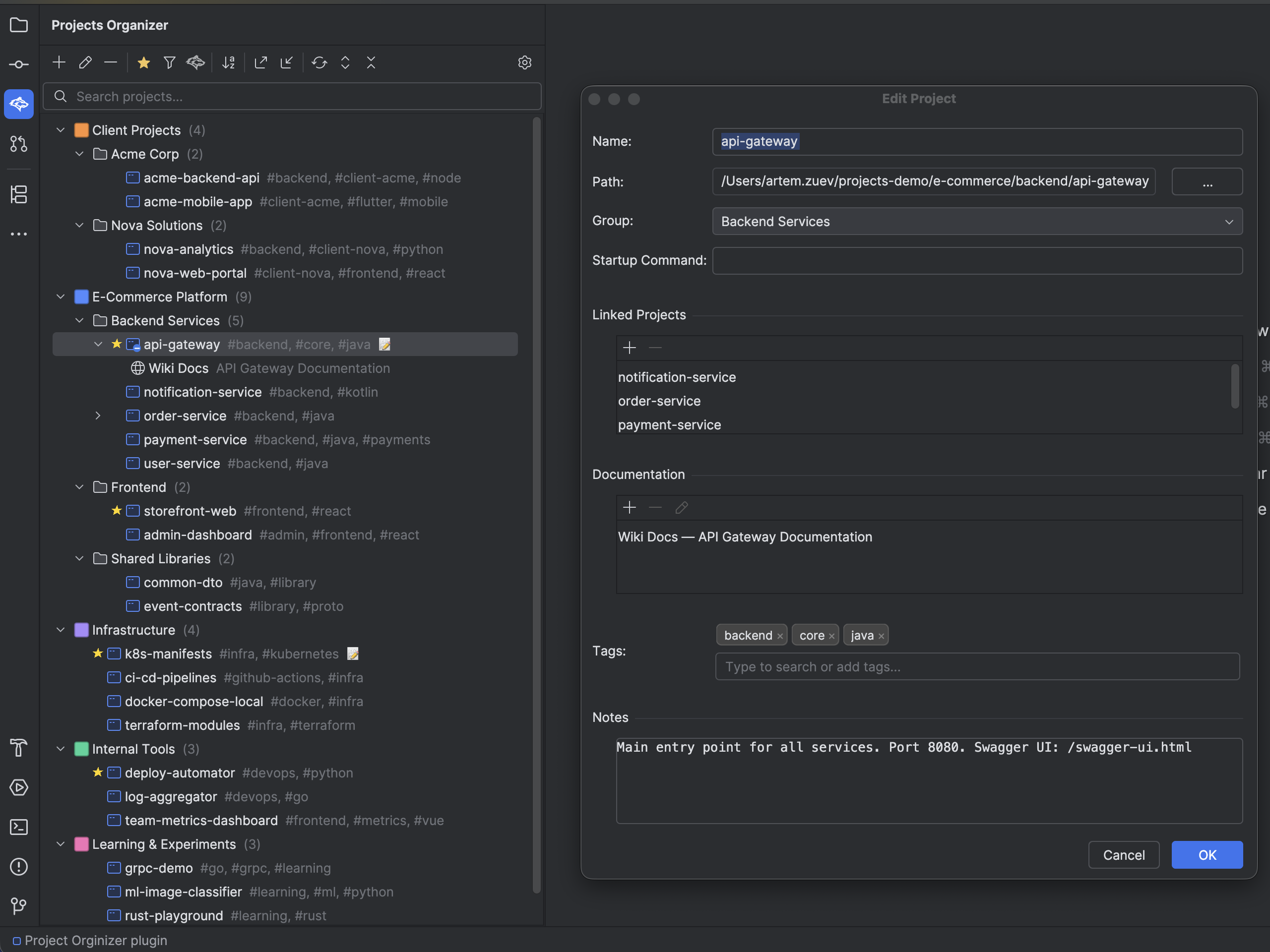 Project & Task Organizer — Free project & task manager for JetBrains IDEs
